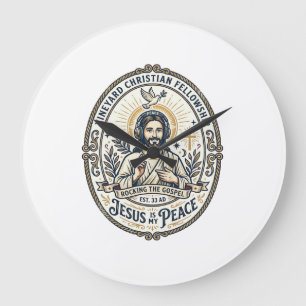 Jesus Lo Fi Lernbeats Ästhetisches Grafik T-Shirt Große Wanduhr