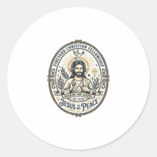 Jesus Lo Fi Lernbeats Ästhetisches Grafik T-Shirt  Runder Aufkleber