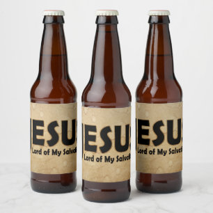 Jesus Lord Salvation Bierflaschenetikett