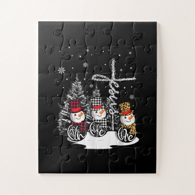 Jesus Love Jesus Faith | Hope Love Snowman (Vertikal)