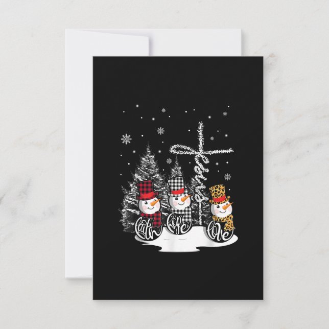 Jesus Love Jesus Faith | Hope Love Snowman RSVP Karte (Vorderseite)