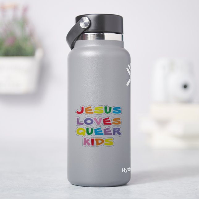 Jesus Love Queer Kids Vinyl Sticker (HydroFlask)