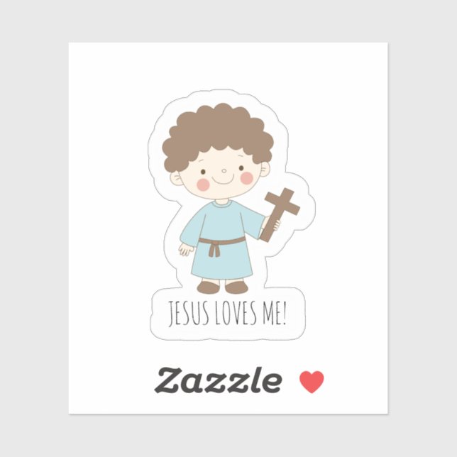 “Jesus Loves Me” cute Christian sticker (Blatt)