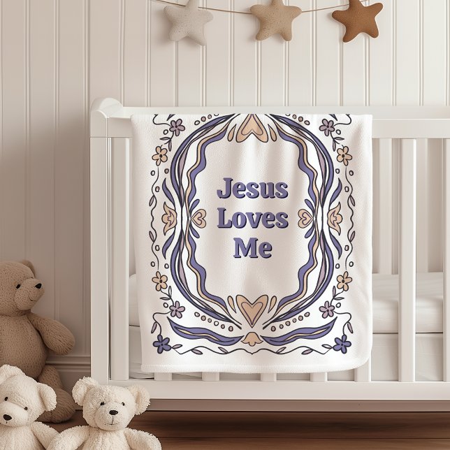 Jesus Loves Me Fleece Blanket Christian Gift  (Von Creator hochgeladen)