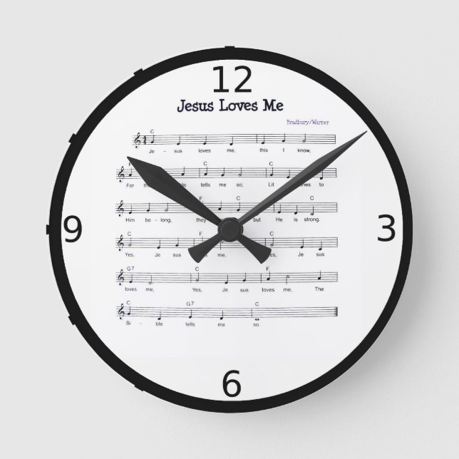JESUS LOVES ME RUNDE WANDUHR (Vorderseite)