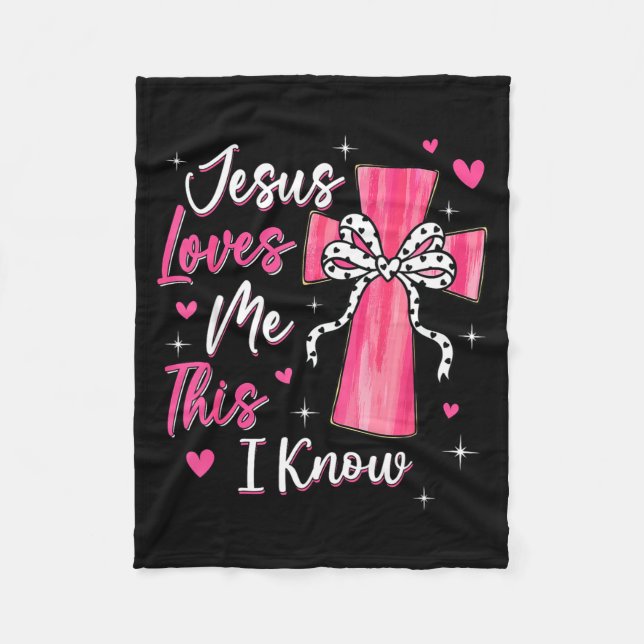 Jesus Loves Me This I Know God Religious Christian Fleecedecke (Vorderseite)