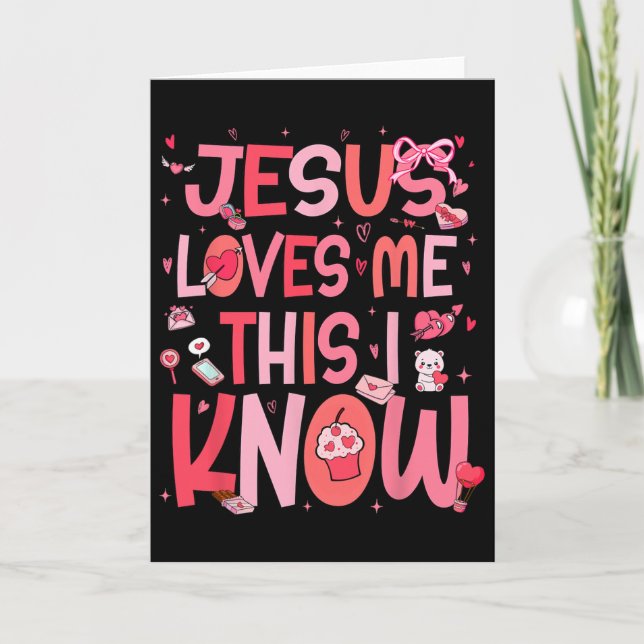 Jesus Loves Me This I Know God Religious Christian Karte (Vorderseite)