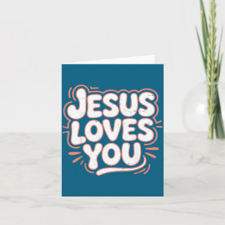 Jesus Loves Pink Christian Toddler Illustration Karte