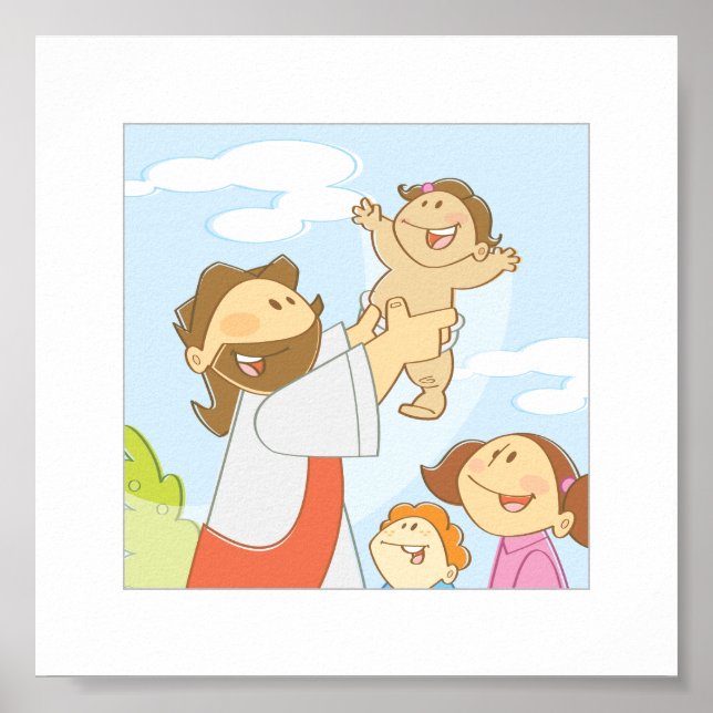 Jesus Loves The Little Children - 6 x 6" Poster (Vorne)