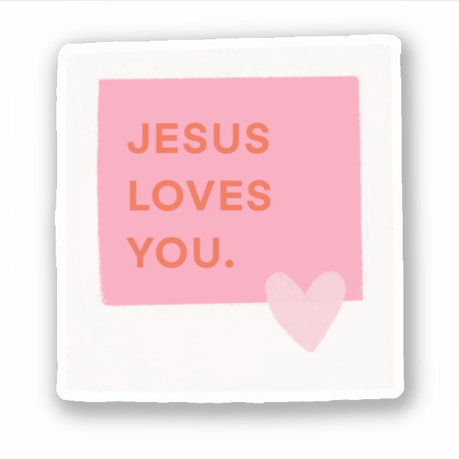 Jesus Loves You Polaroid Sticker (Devant)