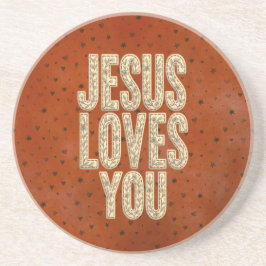 Jesus Loves You Rustic Christian Encouragement Getränkeuntersetzer