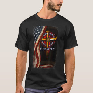 Jesus Löwe Amerikanische Flagge Vergeben Christlic T-Shirt