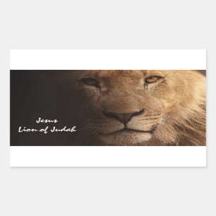 Jesus-Löwe Judah Inspirational christlichen Zitat Rechteckiger Aufkleber