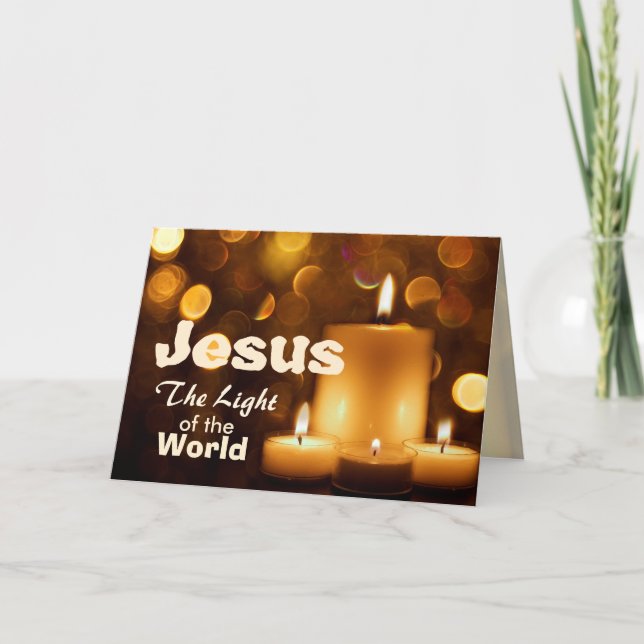 Jésus Lumière du monde Bible Verse Carte de voeux (Devant)