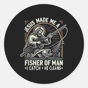 Jesus machte mich zu einem Menschenfischer-Shirt A Runder Aufkleber