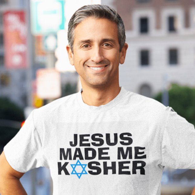 JESUS machte mich zu KOSHER, jüdische messianische T-Shirt (Von Creator hochgeladen)