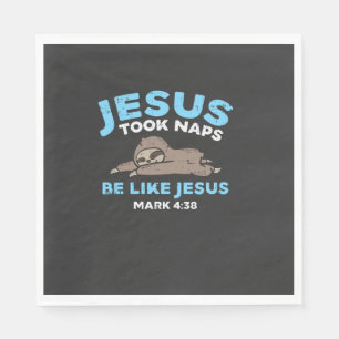 Jesus machte Nickerchen Faultier Lustiger Bibelver Serviette
