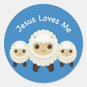 Jésus m'aime autocollant croisé de bleu de mouto