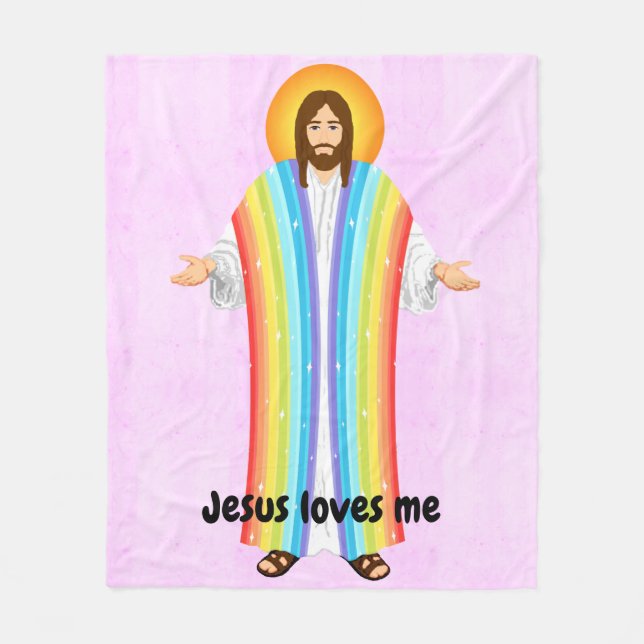 Jésus m'aime couverture en toison (Devant)