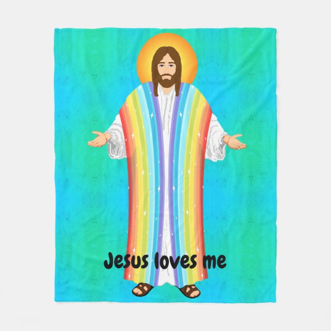Jésus m'aime couverture en toison (Devant)