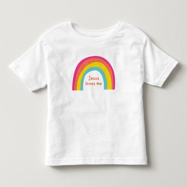 Jésus m'aime enfant arc-en-ciel T-shirt (Devant)