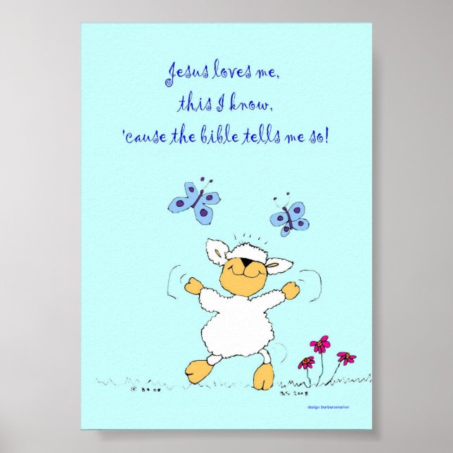 jésus m'aime, mouton, poster (Devant)