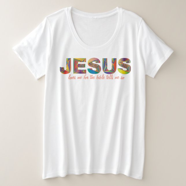 Jésus M'Aime Pour Le T-shirt Bible Plus Size (Design devant)