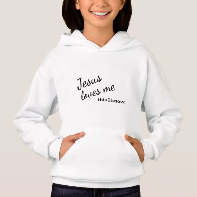 Jésus m'aime Sweat - shirt à capuche de fille - Te (Devant)