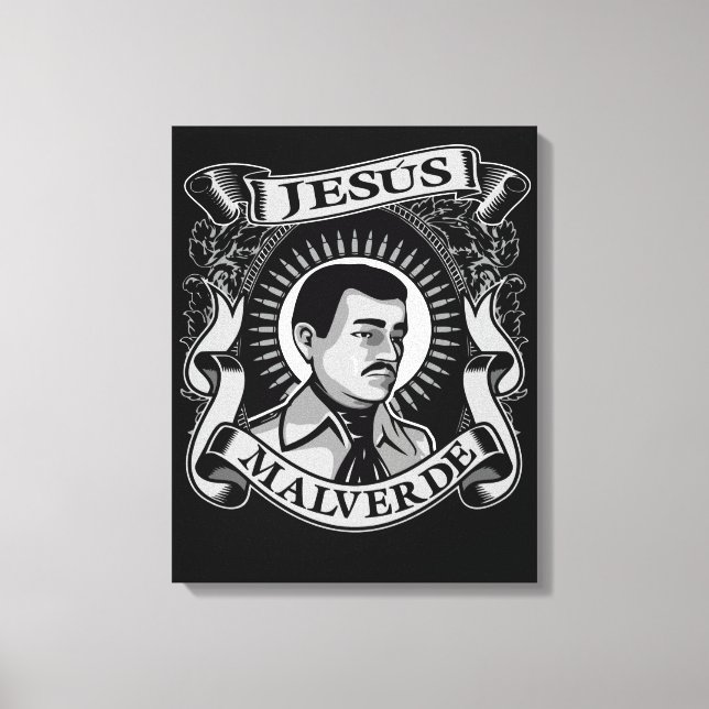Jesus Malverde Gift Mexican Hero Jesus Malverde Leinwanddruck (Vorderseite)