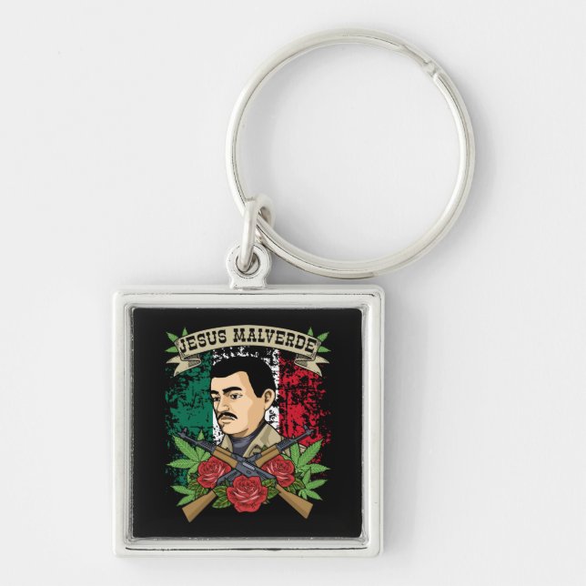 Jesus Malverde Gift Women & Men Jesus Malverde Schlüsselanhänger (Vorne)