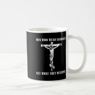 Jesus Männer die Sandalen tragen bekommen was sie Kaffeetasse