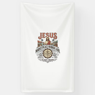 Jesus Marktplatz-Verkäufer-Label Jesus Marktplatz- Banner