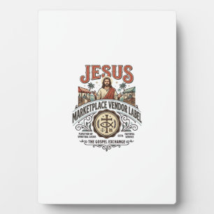 Jesus Marktplatz Verkäufer Label Jesus Marktplatz  Fotoplatte