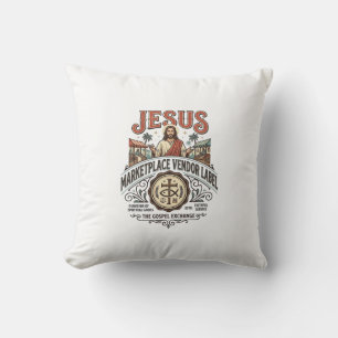 Jesus Marktplatz Verkäufer Label Jesus Marktplatz Kissen