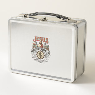 Jesus Marktplatz-Verkäufer-Label Jesus Marktplatz- Metall Brotdose