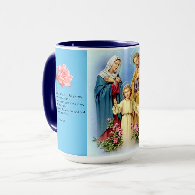 Jesus, Mary und Joseph-Gebet-Tasse Tasse (Vorderseite Links)