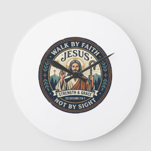 Jesus Matcha Cafe Trend Shirt Christliches Grafik_ Große Wanduhr