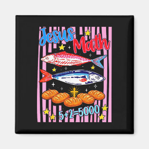 Jesus Mathe 2 Fische 5 Brote speist die 5000 Bibel Magnet