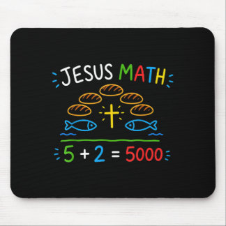 Jesus Mathe 2 Fische 5 Brote speist die 5000 Bibel Mousepad