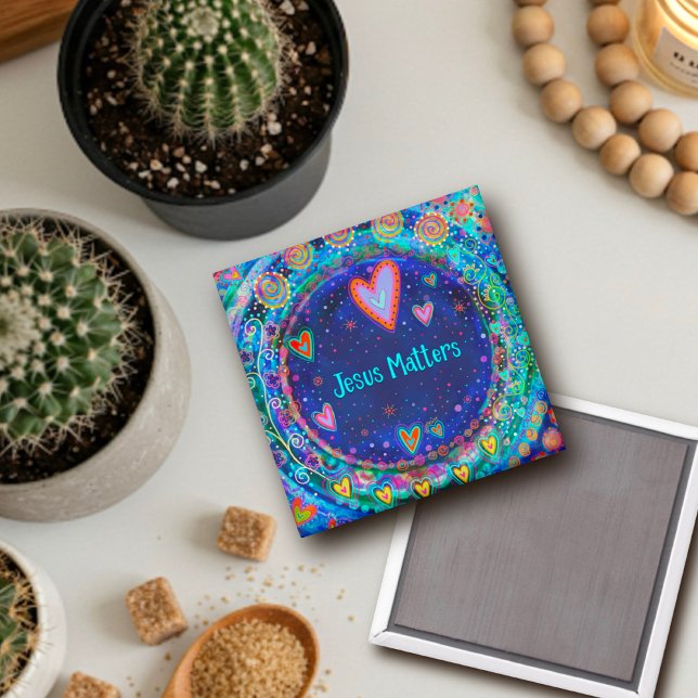 Jesus Matters Blue Whimsical Inspirivity Magnet (Von Creator hochgeladen)