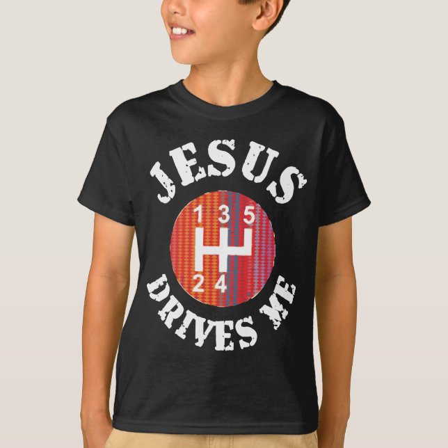 Jésus me conduit le T-shirt des enfants de (Devant)