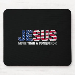 Jesus mehr als ein Eroberer der amerikanischen Fla Mousepad