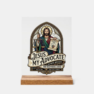 Jesus mein Fürsprecher Jesus Gerichtssaal Anwalt C Acrylschild