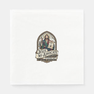 Jesus mein Fürsprecher Jesus Gerichtssaal Anwalt C Serviette