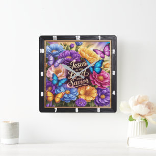 Jesus, mein Herr, die Blume Quadratische Wanduhr