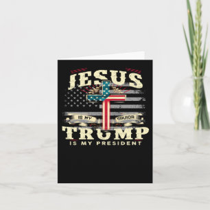 Jesus meine Rettung Trump Mein Präsident Unterstüt Karte
