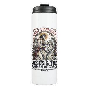 Jesus Menopause Midlife Frauen Ermutigung Shirt Thermosbecher
