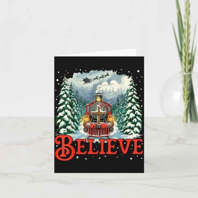 Jesus Merry Xmas Faith Train To North Le Santa Sle Karte (Vorderseite)