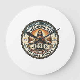 Jesus Militärpartner Wartende Ehefrau T-Shirt Insp Große Wanduhr