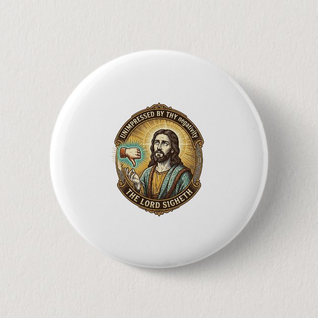 Jesus-Missfallens-Button-Social-Media-Hasser-Troll Button (Vorderseite)